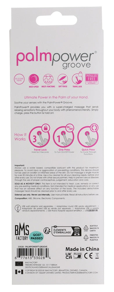 Palmpower Groove massagestick - Roze