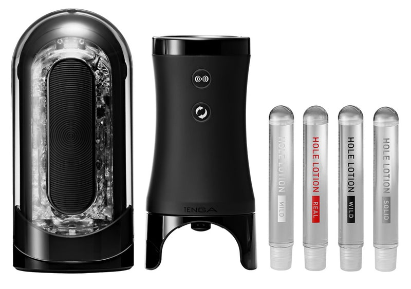 TENGA Elektronische vibrator met rotatie - Zwart