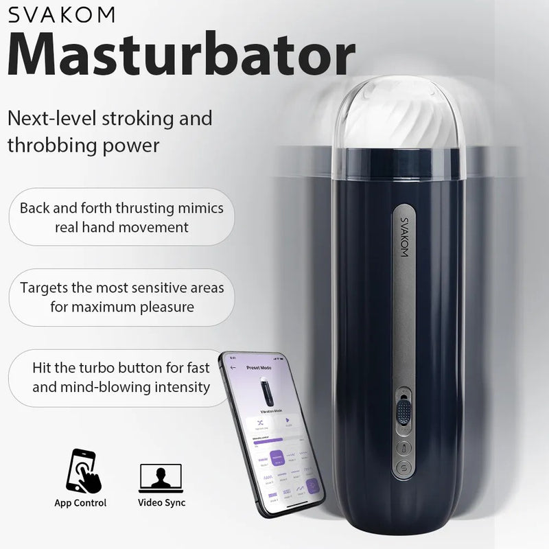 SVAKOM Hannes Neo interactieve masturbator - Blauw