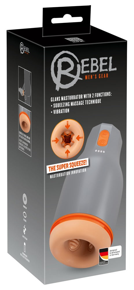 Rebel Glans masturbator met Super Squeeze - Grijs