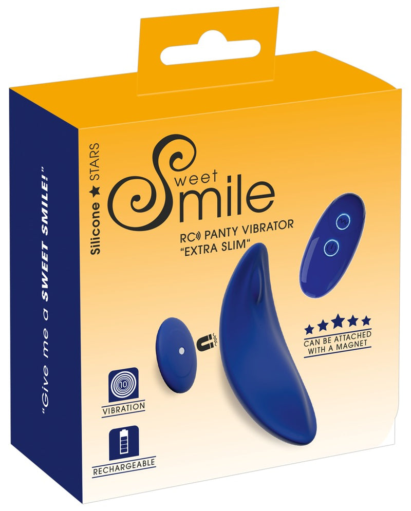 Sweet Smile Slip vibrator extra slank met magneet - Blauw