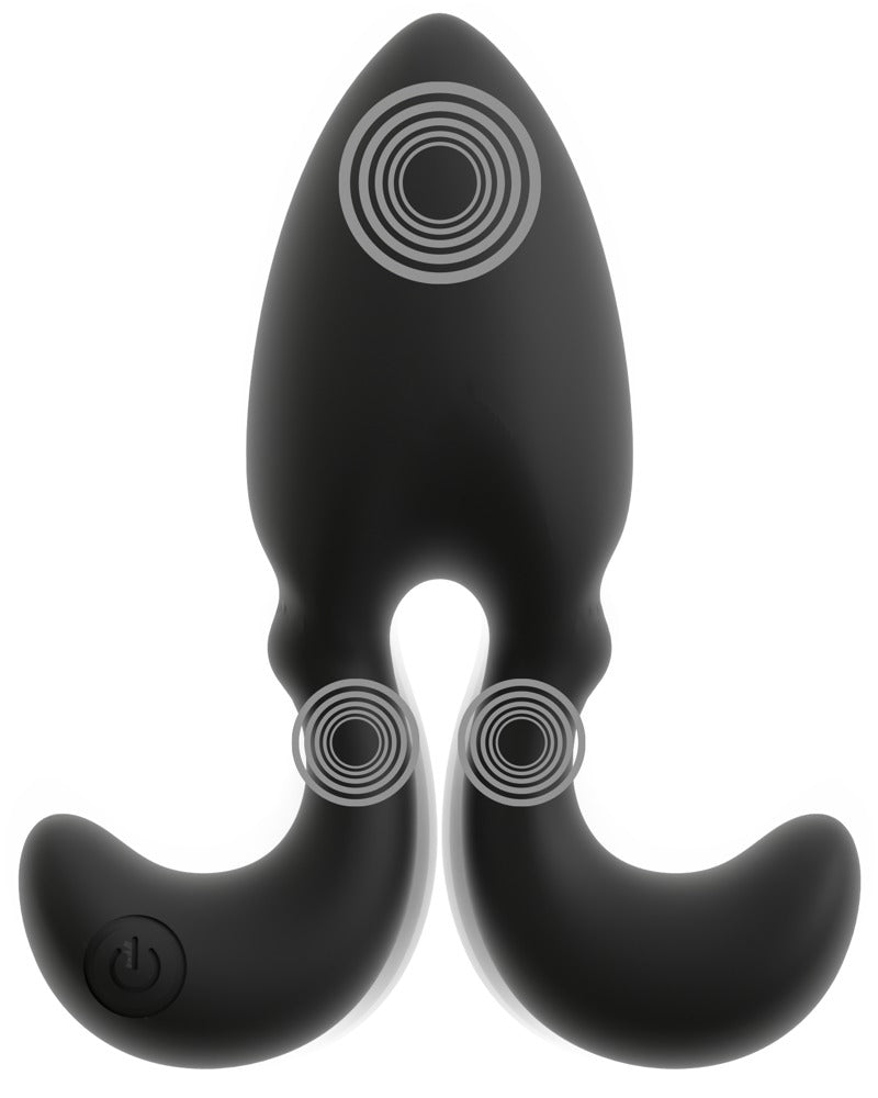 ANOS RC vibrerende butt plug met flexibele armen - Zwart