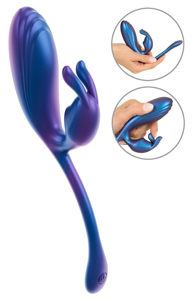 Sweet Smile Flexible Double Bullet vibrator - Blauw