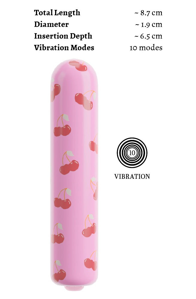 beau coeur Mini vibrator met kersenontwerp - Roze