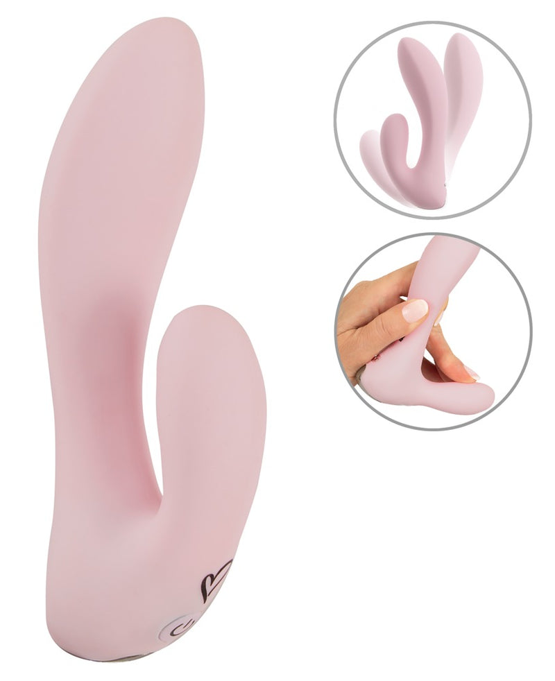 beau coeur Mini vibrator gebogen met 2 armen - Roze