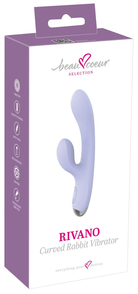 beau coeur Gebogen konijn vibrator - Paars