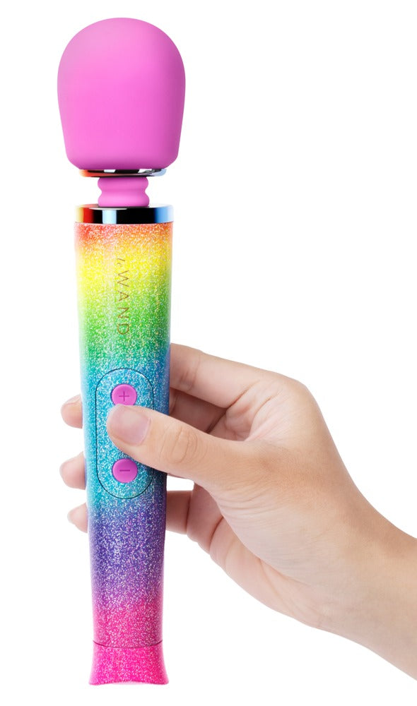 le Wand Massagestaaf regenboog glitter - Roze