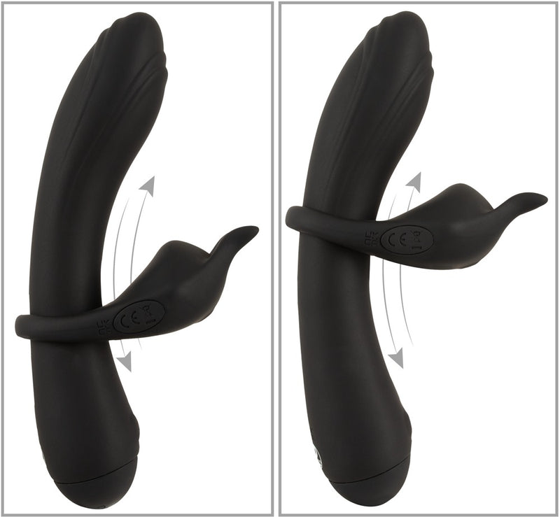 Couples Choice Dubbelvibrator met afneembare cockring - Zwart