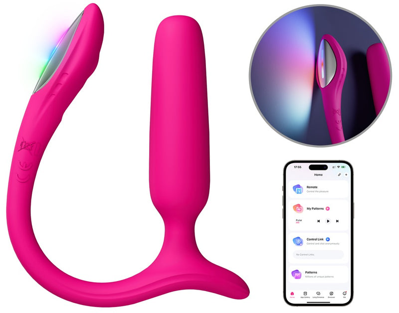 Lovense Anaalplug met Bluetooth en lichtshow - Roze