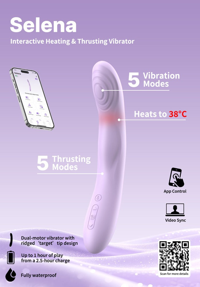 SVAKOM Vibrator verwarmend met ritmische stoten - Paars