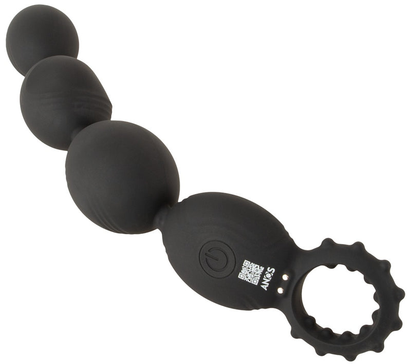 ANOS Flexibele anal beads met 4 XL-kralen - Zwart