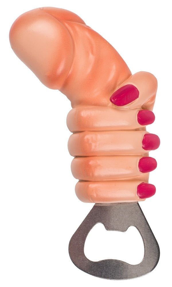 Metalen flesopener Willy + Hand - Flesopener, polyresin, metaal - IntimateRed