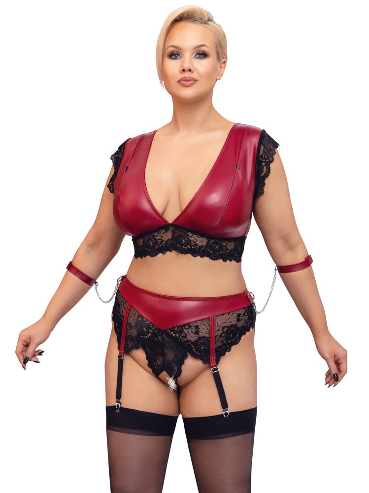 Stel in - Beha Set,polyester,spandex,kantpolyamide,spandex - IntimateRed