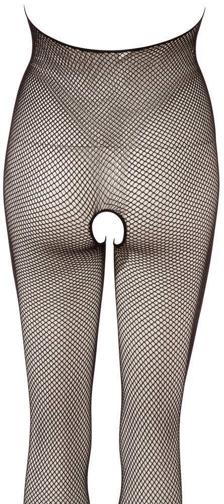NO:XQSE Catsuit net met open borst en kruis - Zwart - NO:XQSE - SKU: 2309010000