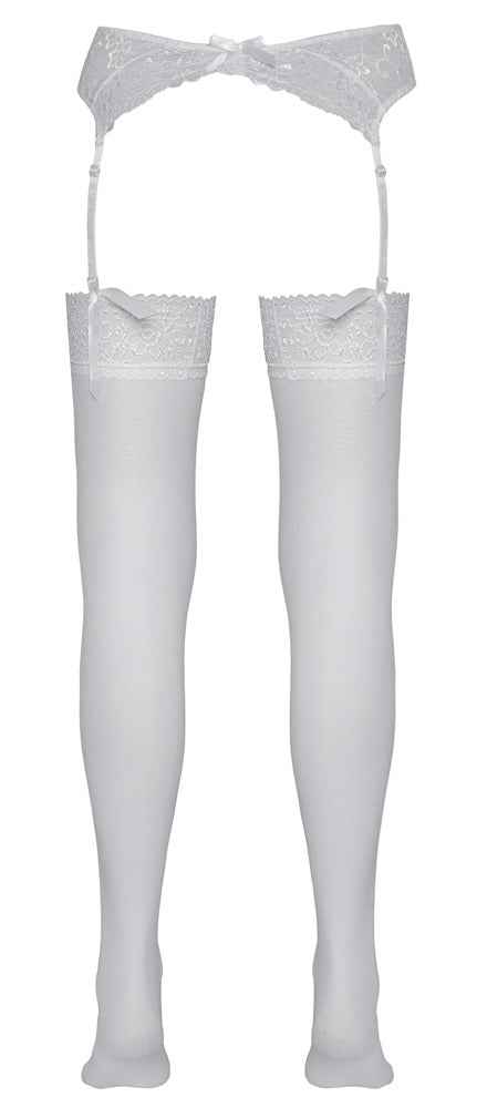 Cottelli LEGWEAR stockings met kant - Wit - Cottelli LEGWEAR - SKU: 2309100000