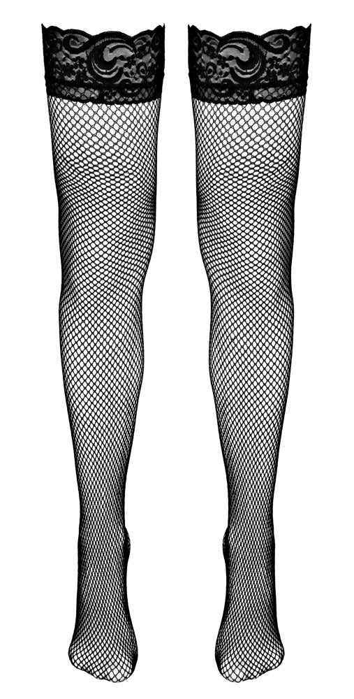 Cottelli LEGWEAR Stockings met silicone top - Zwart - Cottelli LEGWEAR - SKU: 2313120000