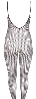NO:XQSE transparant catsuit met open kruis - Zwart