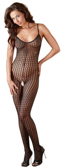 NO:XQSE transparant catsuit met open kruis - Zwart