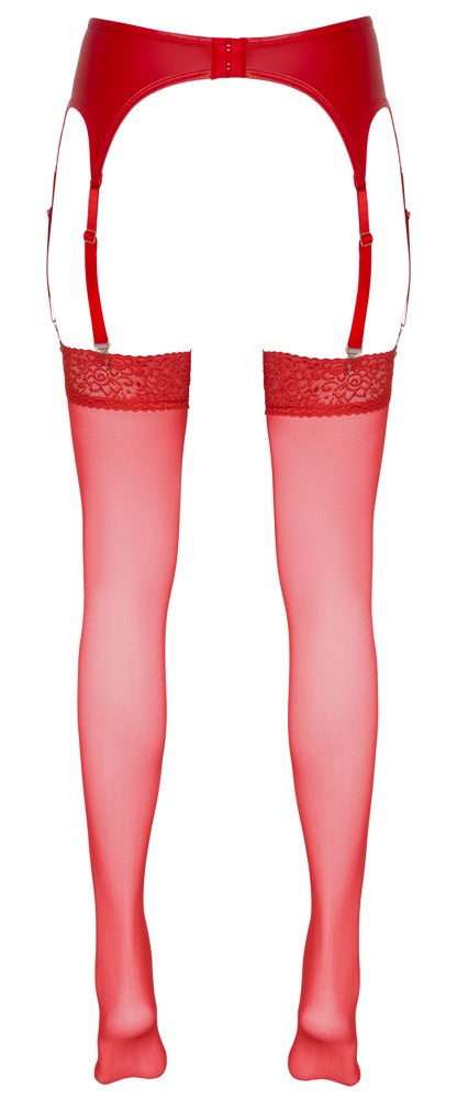 Cottelli LEGWEAR fluweelzachte stockings - Rood - Cottelli LEGWEAR - SKU: 2322540000