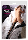 Cottelli LEGWEAR dijhoge netnaadkousen - Zwart