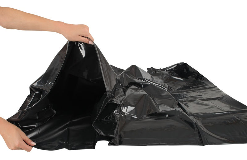 fetish Collection Dekbedovertrek glanzend vinyl met split - Zwart