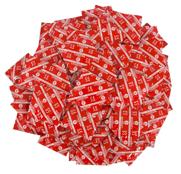 London Aardbeiensmaak condooms - Rood - London - SKU: 4109260000