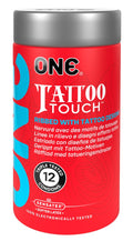 ONE Condoom met tattoo-ontwerp en gegroefde textuur - Transparant