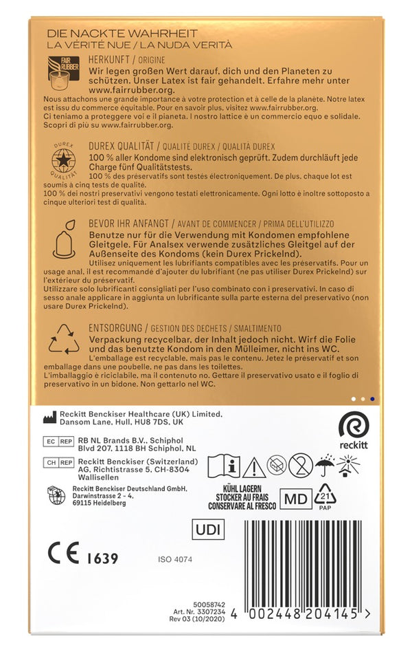 Durex Condoom extreem dun met silicone - Transparant - Durex - SKU: 4169590000