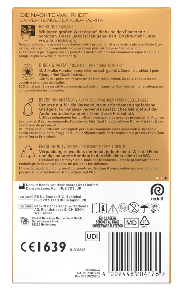 Durex Condoom extreem dun & extra gesmeerd - Transparant - Durex - SKU: 4169670000