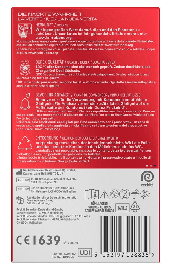 Durex Condoom anatomisch met extra glijmiddel - Transparant - Durex - SKU: 4170330000