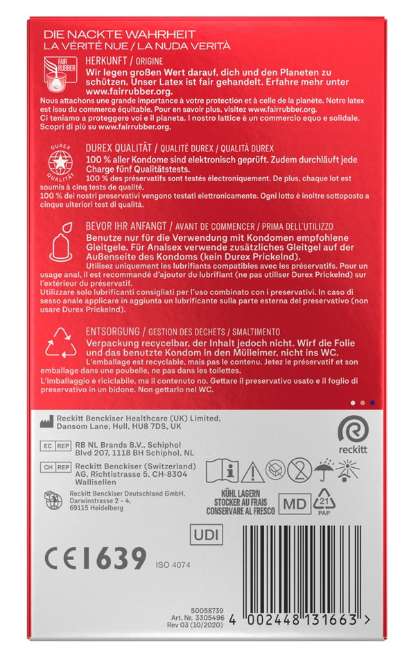 Durex Voelt echt aan, ultradun condoom - Transparant - Durex - SKU: 4170410000