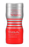 TENGA Dubbele stimulatie cup met gegroefde texturen - Rood