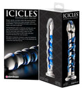 Icicles Glazen dildo met spiraalpatroon - Transparant