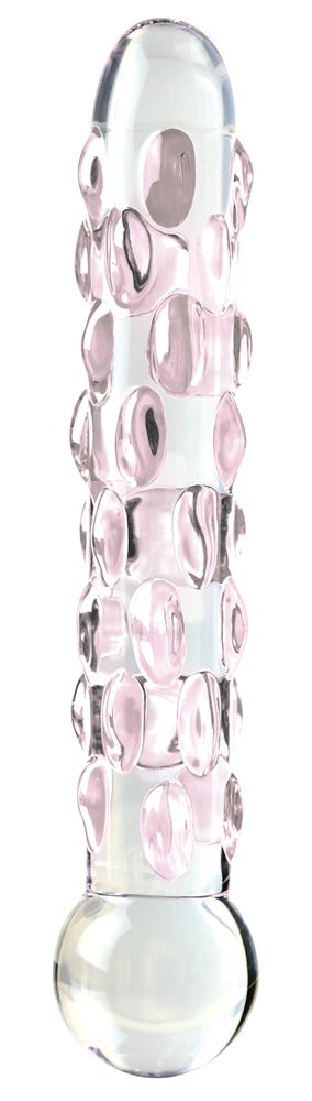 Icicles glazen dildo met stippen - Transparant - Icicles - SKU: 5023080000