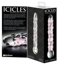 Icicles Glazen dildo met stimulerende stippen - Transparant