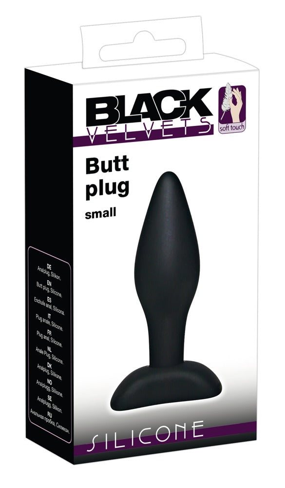 Black Velvets Butt plug kegelvormig met veilige stop - Zwart