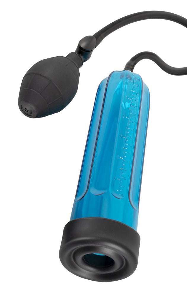 Sweet Smile Penis pomp met meetschaal - Blauw