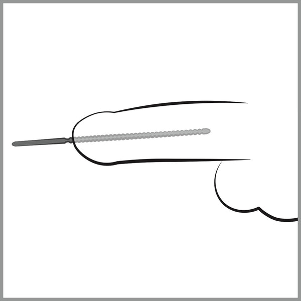 Penisplug Dilator kralenvormig met afgeronde punt - Zilver - Penisplug - SKU: 5078650000