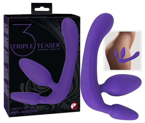 Strapless Strap-On Triple Teaser dildo - Paars - Strapless Strap-On - SKU: 5096630000