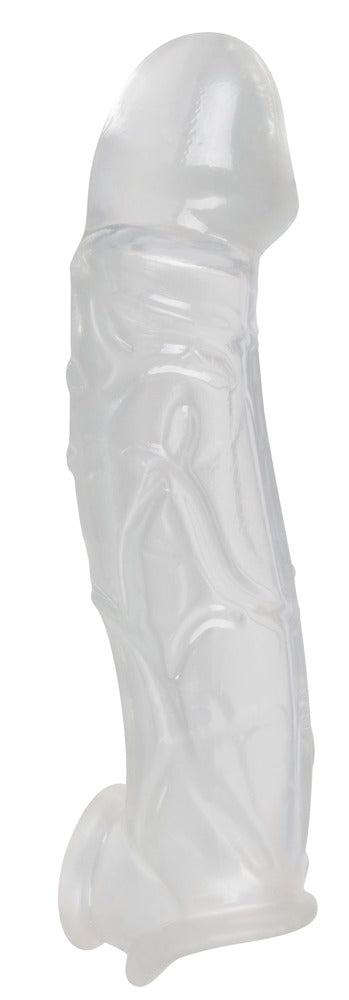 Crystal Penis sleeve met verlenging en kogelring - Transparant - Crystal - SKU: 5129070000
