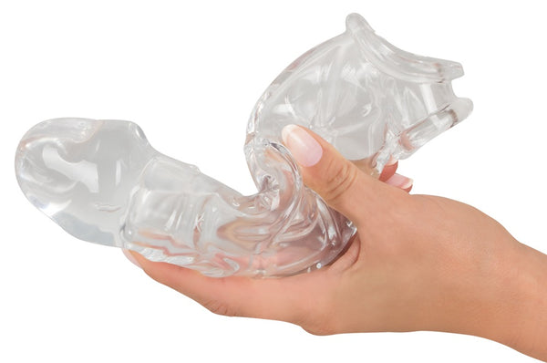 Crystal Penis sleeve met verlenging en kogelring - Transparant - Crystal - SKU: 5129070000