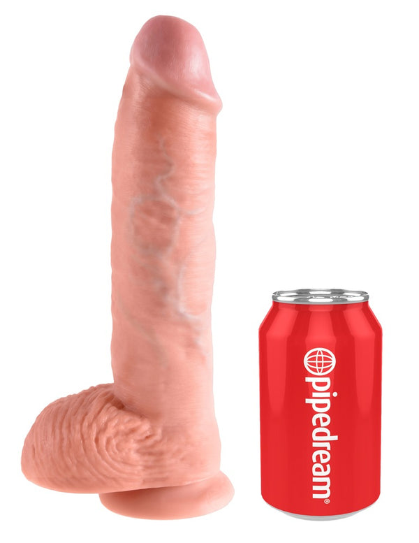 King Cock 10" Haan met ballen - Huidskleur Licht - King Cock - SKU: 5133000000