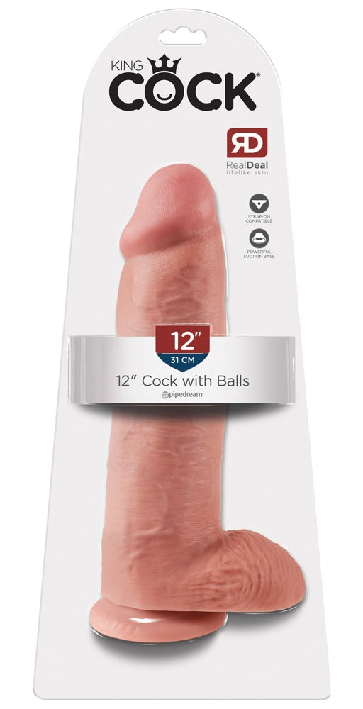 King Cock Dildo realistisch met grote ballen - Huidskleur - King Cock - SKU: 5133180000