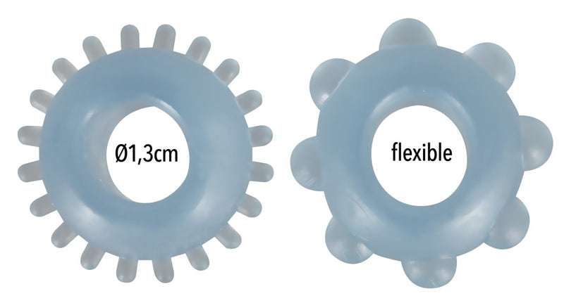 You2Toys Penisring set met 2 flexibele knoppen - Blauw