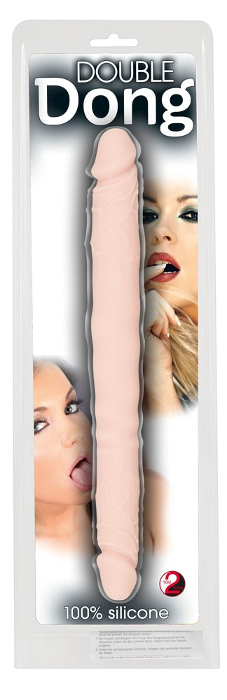 You2Toys Dubbele dildo met aderen en eikels - Huidskleur - You2Toys - SKU: 5163840000