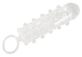 Crystal Penis sleeve met verlenging & stimulerende stippen - Transparant