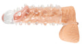 Crystal Penis sleeve met verlenging & stimulerende stippen - Transparant