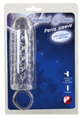 Crystal Penis sleeve met verlenging & stimulerende stippen - Transparant