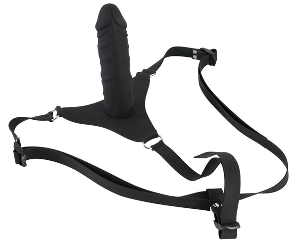 You2Toys Silicone strap-on met stevige dildo - Zwart - You2Toys - SKU: 5170970000