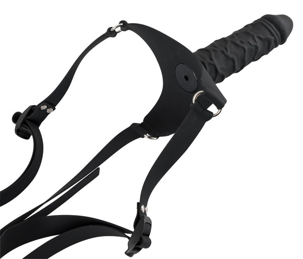 You2Toys Silicone strap-on met stevige dildo - Zwart - You2Toys - SKU: 5170970000